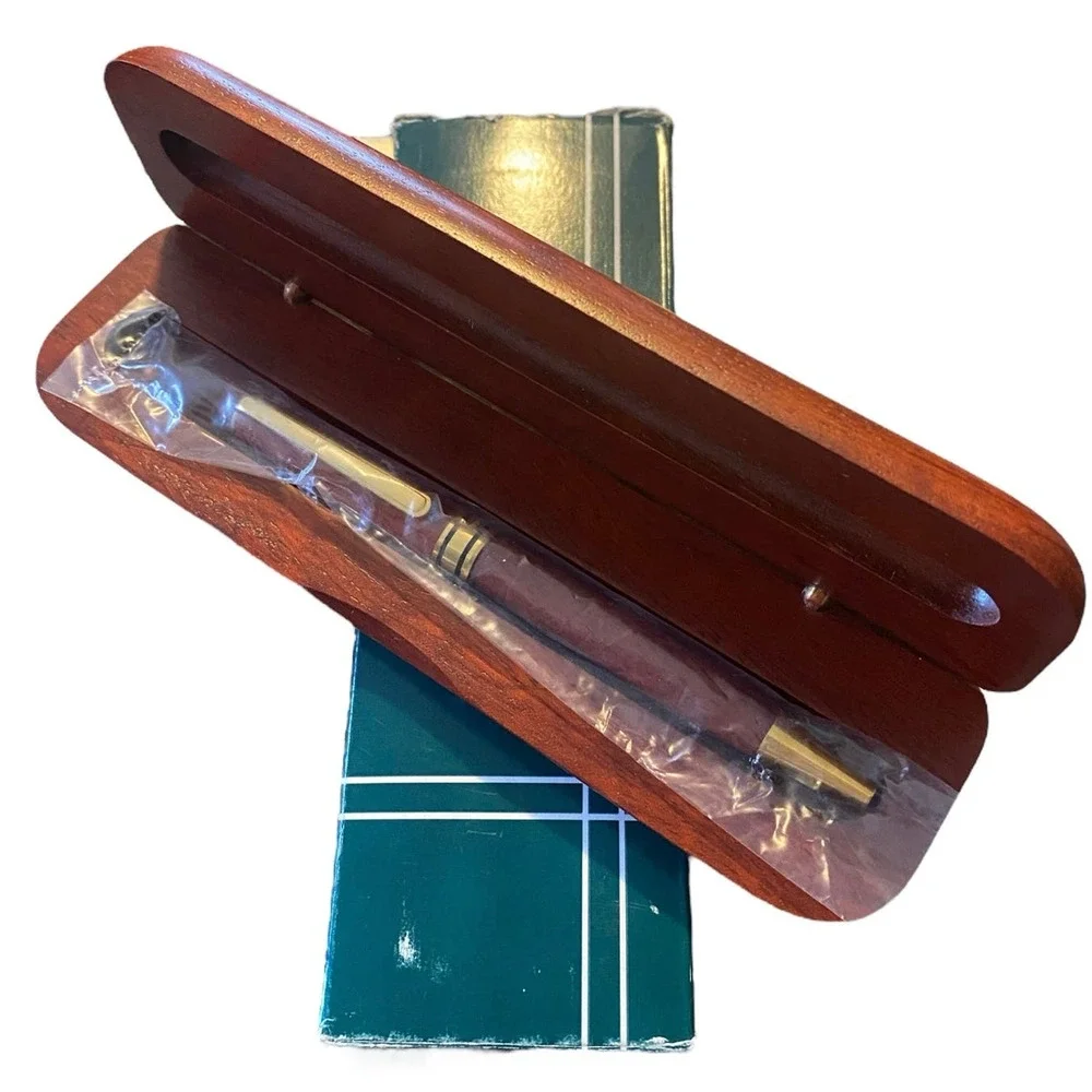 FedEx Appreciation Rosewood Ball Point Pen in Wood Box Vintage MIB - A468